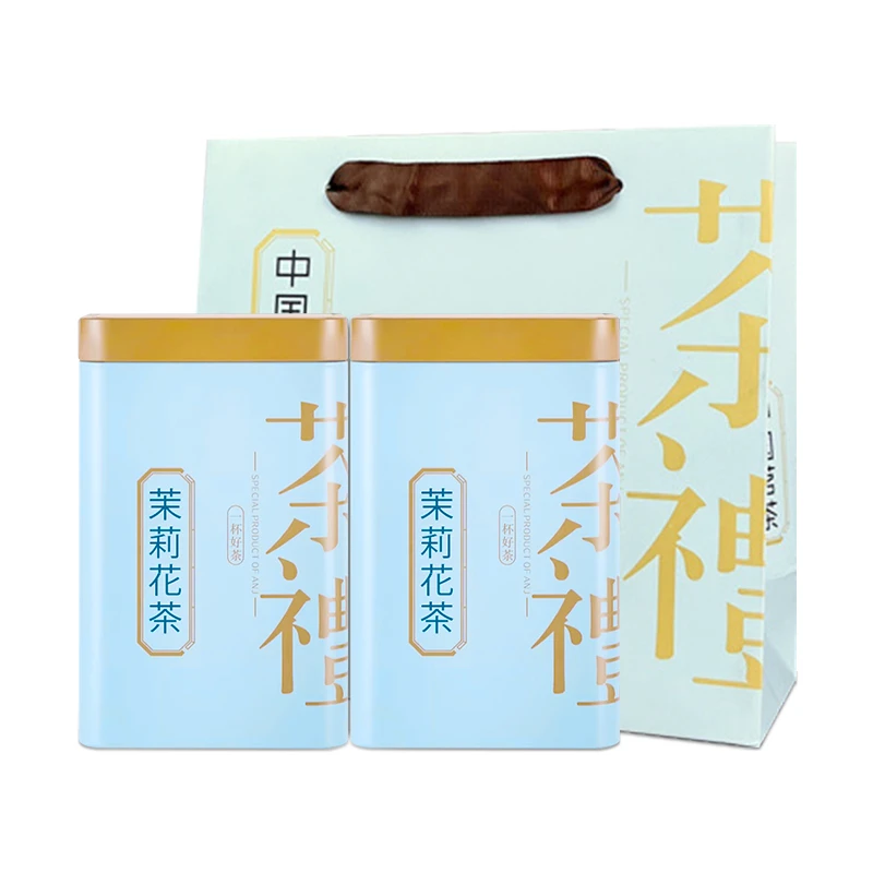 宋品茉莉花茶浓香型茉莉绿茶罐装200克送礼袋