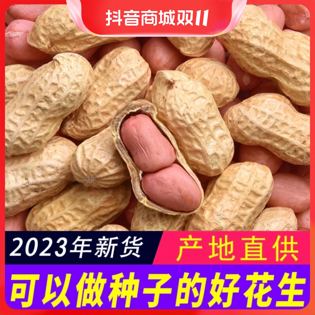 【新店冲量】带壳熟花生2023新鲜晒干薄壳原味粉皮花生米优质食用
