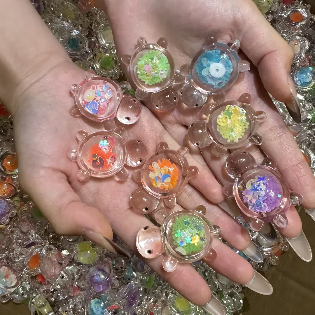 超大号夜光透明亮片乌龟摆件可爱卡通diy奶油仿真微景观玩具礼物