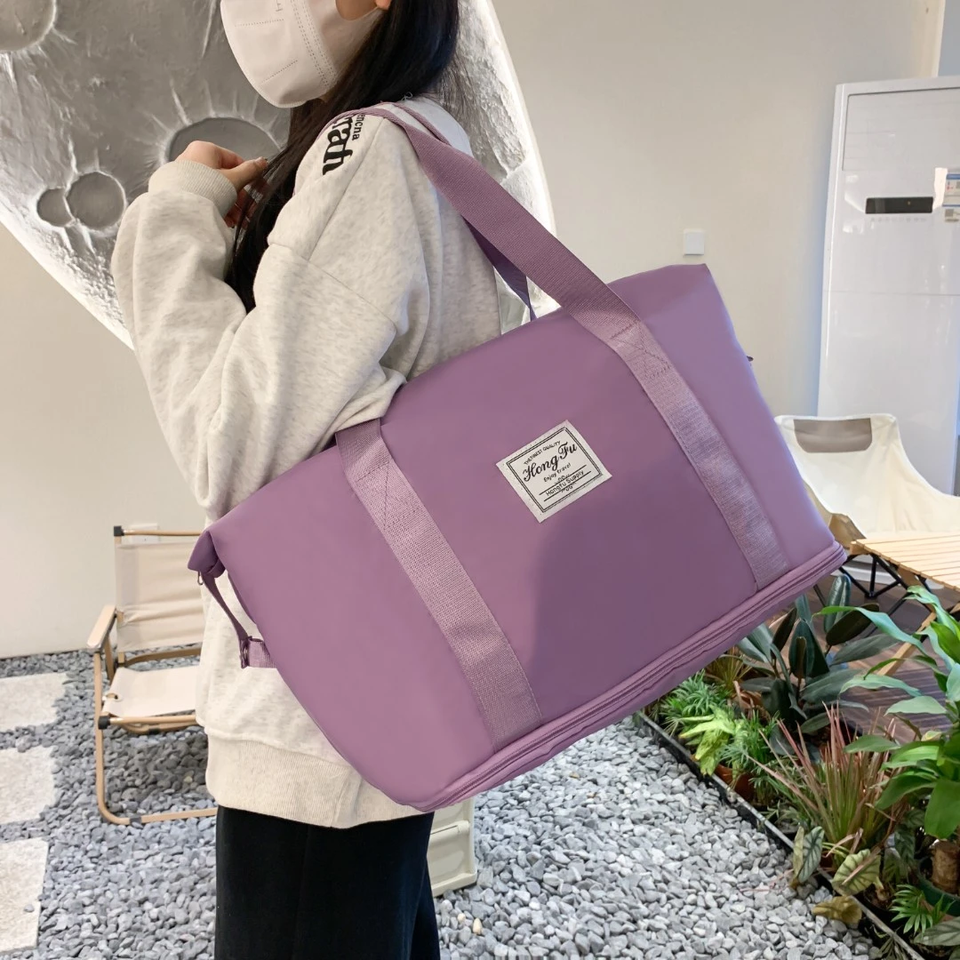 红福袋鼠旅行包女短途手提袋大容量健身包行李袋轻便待产包收纳袋