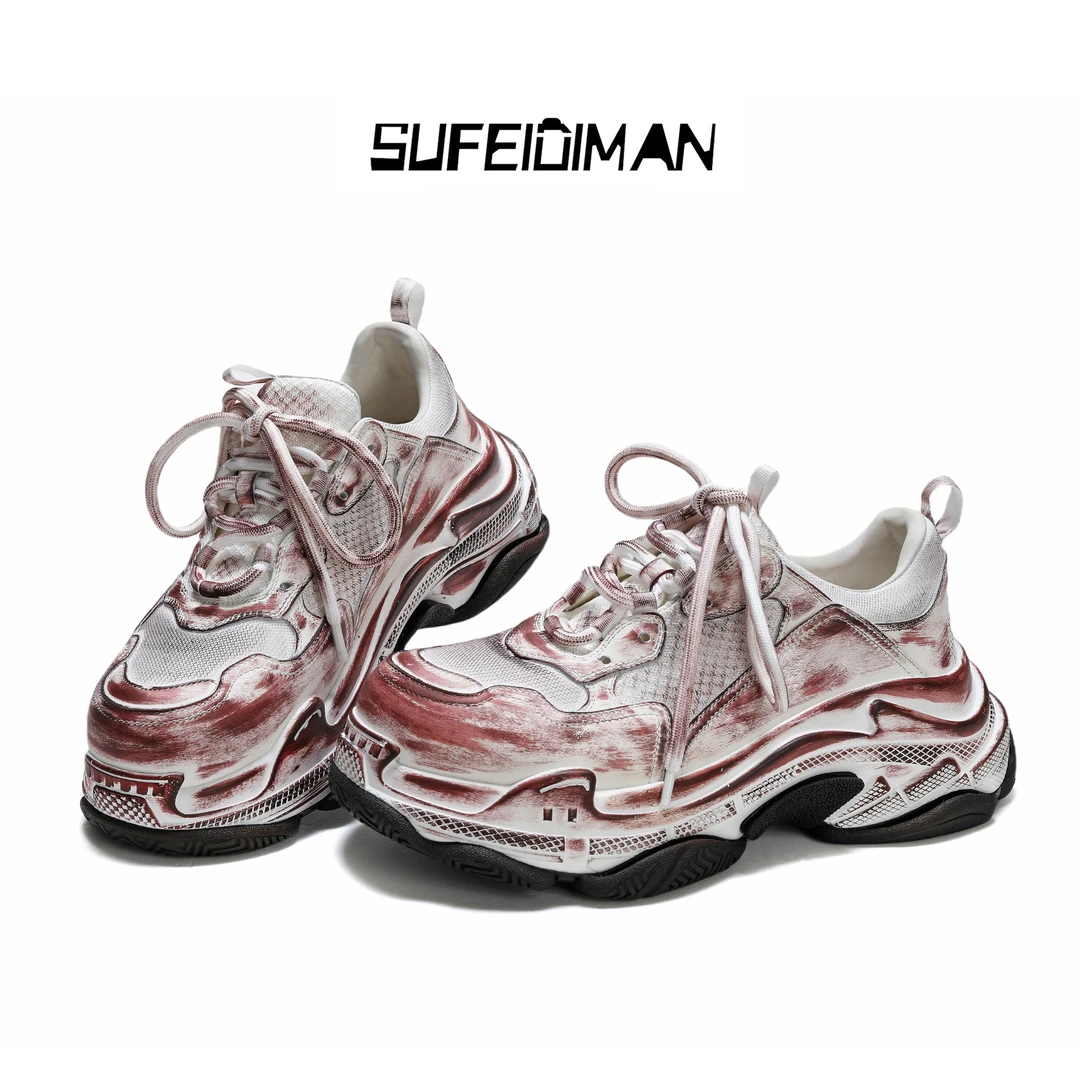 素菲迪缦时尚经典复古透气运动休闲增高2024夏季新款运动鞋男款