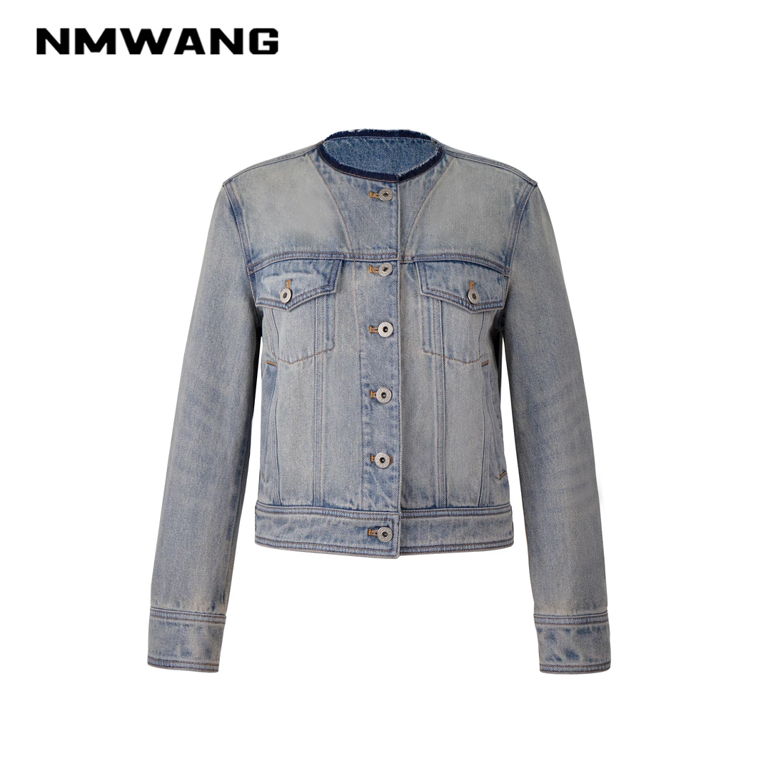 【可可专享】NMWANG牛魔王XH4C112无领毛边外套