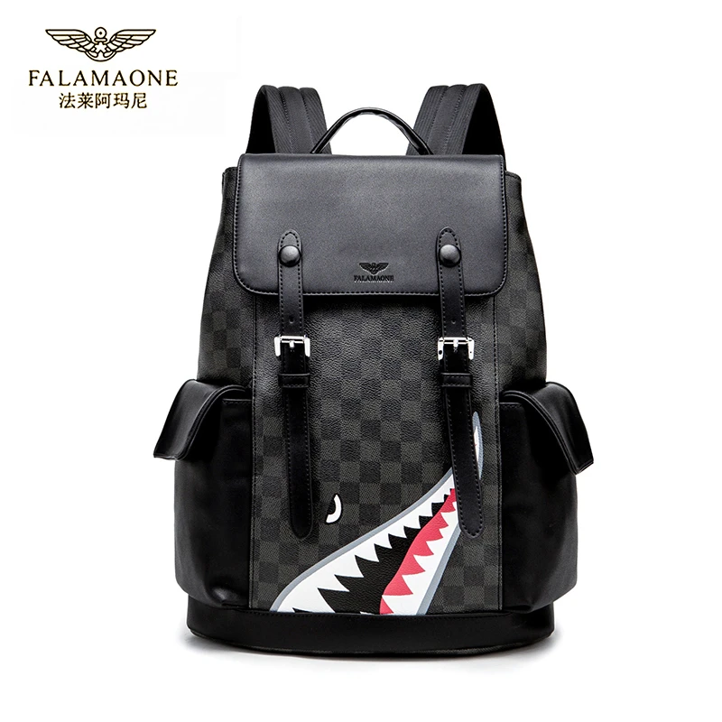 FALAMAONE/法莱阿玛尼正品男士商务双肩包潮流百搭款电脑包旅行包