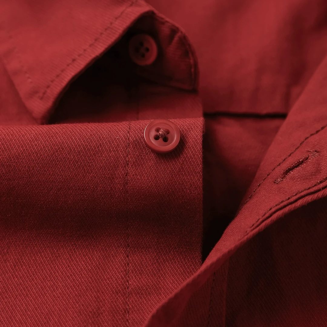 vocal！敲显白的安可拉红！本命年棉复古酒红翻领长袖衬衫女中国风