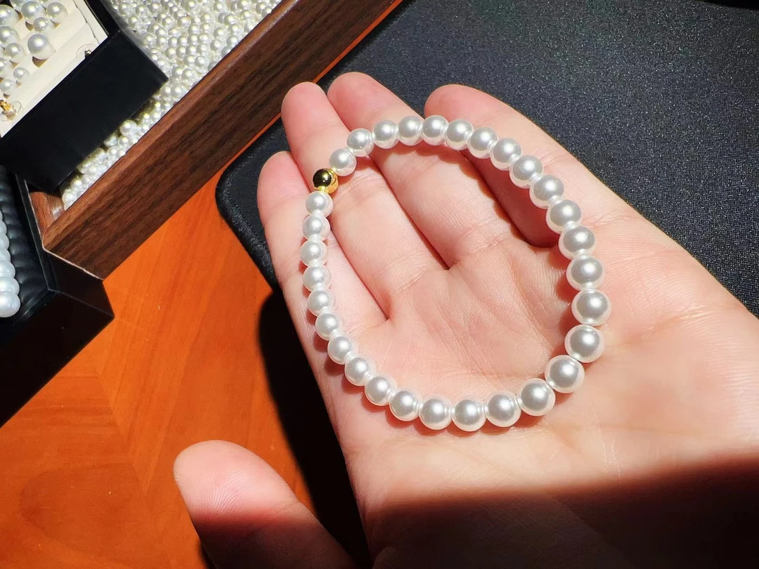 非金属贝珠月光白手链