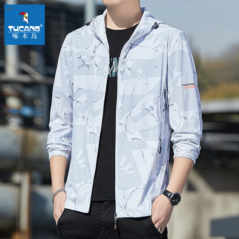啄木鸟夏季冰丝防晒衣服男士户外运动皮肤衣轻薄款透气钓鱼服外套