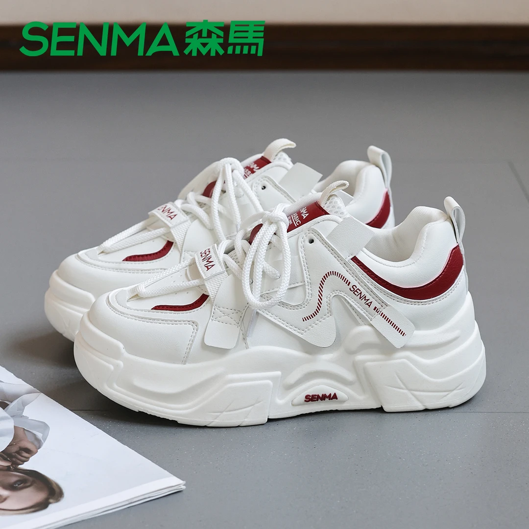 SENMA/森马秋冬运动鞋厚底老爹鞋女款2024爆款百搭学生时尚休闲鞋