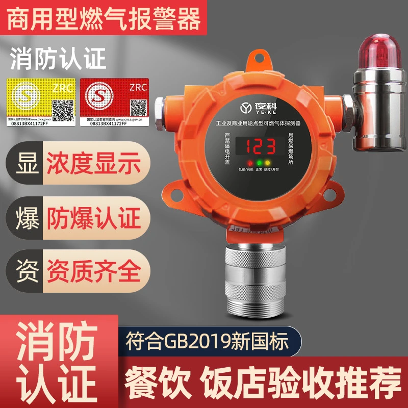可燃气体探测器报警器工商业防爆餐饮饭店商用天然气液化