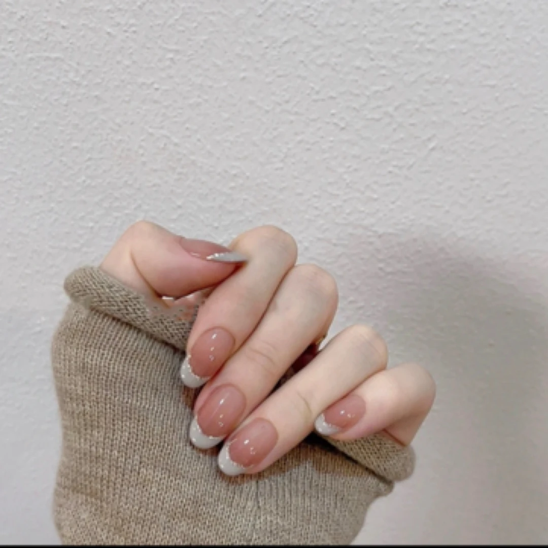 小众法式纯手工穿戴甲短款气质简约浪漫七夕女神必备简约甲片贴