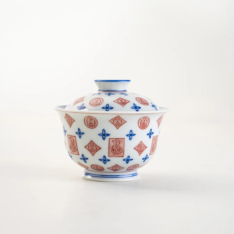 【晚晚专属】079千佛老花盖碗130cc