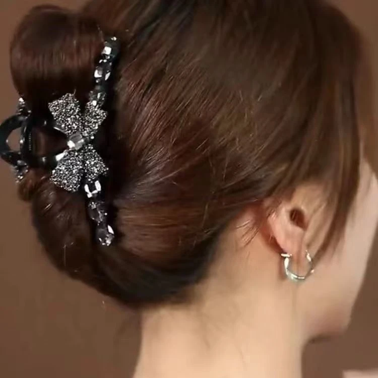 高档明星网红同款瑞丽风发夹女簪花发饰抓夹大抓夹鲨鱼夹素款爆款
