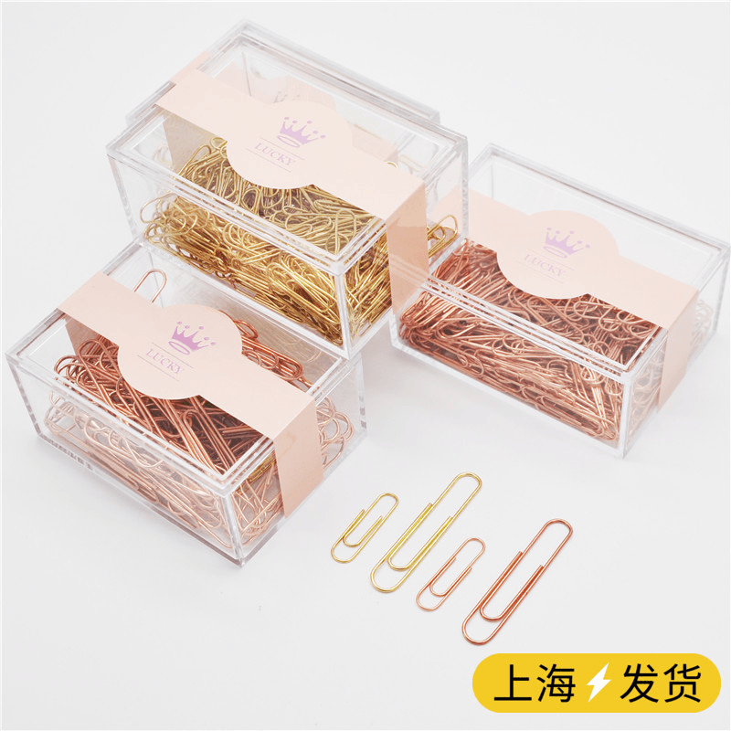 玫瑰金创意回纹针金色回纹针回型针彩色别针回行针办公文具用品