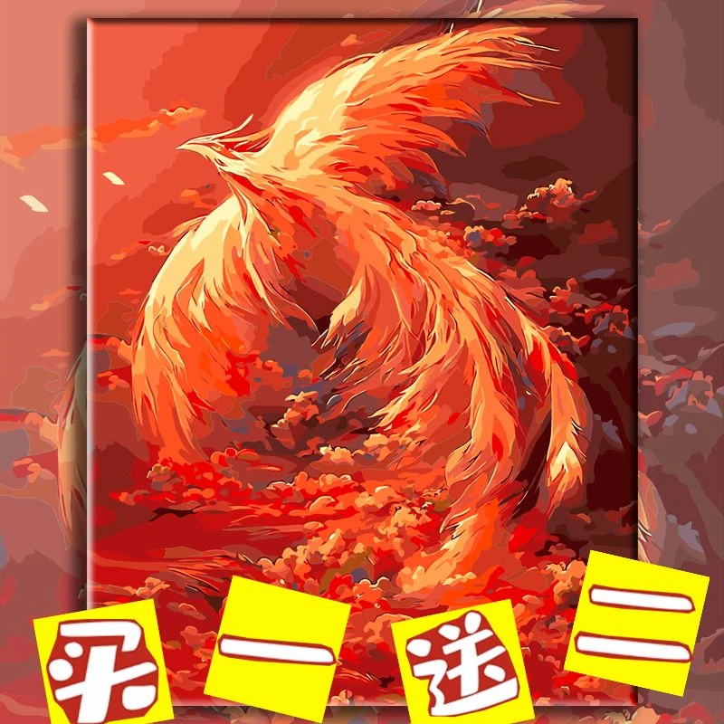 【买一送二-到手2副画+一个画架】丙烯画DIY数字油画填色手工油画