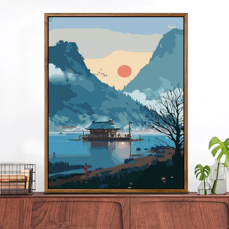 【江林仙境】DIY数字油画水彩画填色画手绘装饰油画丙烯画手工画