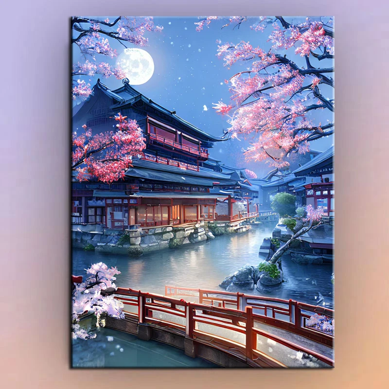 【宫阙】丙烯画DIY数字油画填色画手工油画零基础画画装饰画壁画
