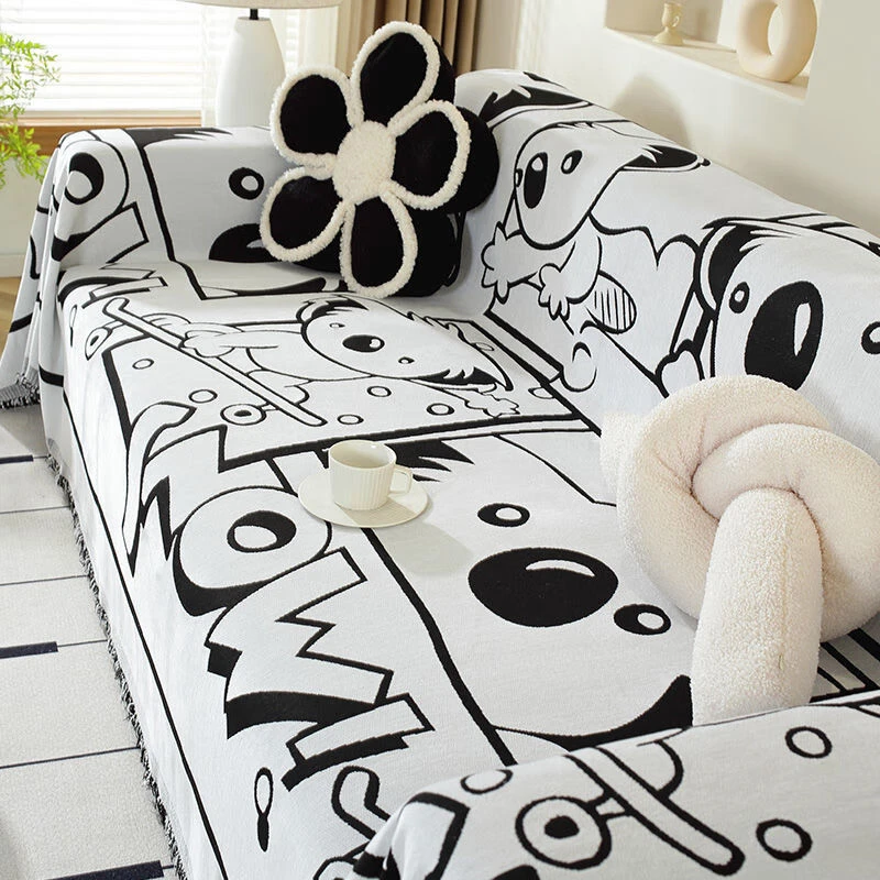 雪尼尔沙发盖布巾四季通用简约防滑沙发套罩全包沙发毯全盖垫子新