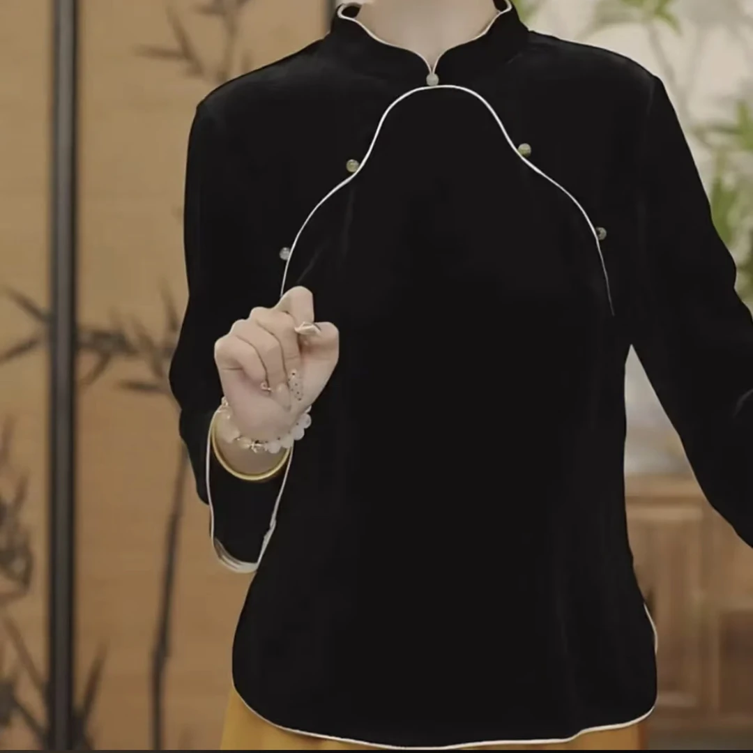 1867#新款国风新中式纯色上衣