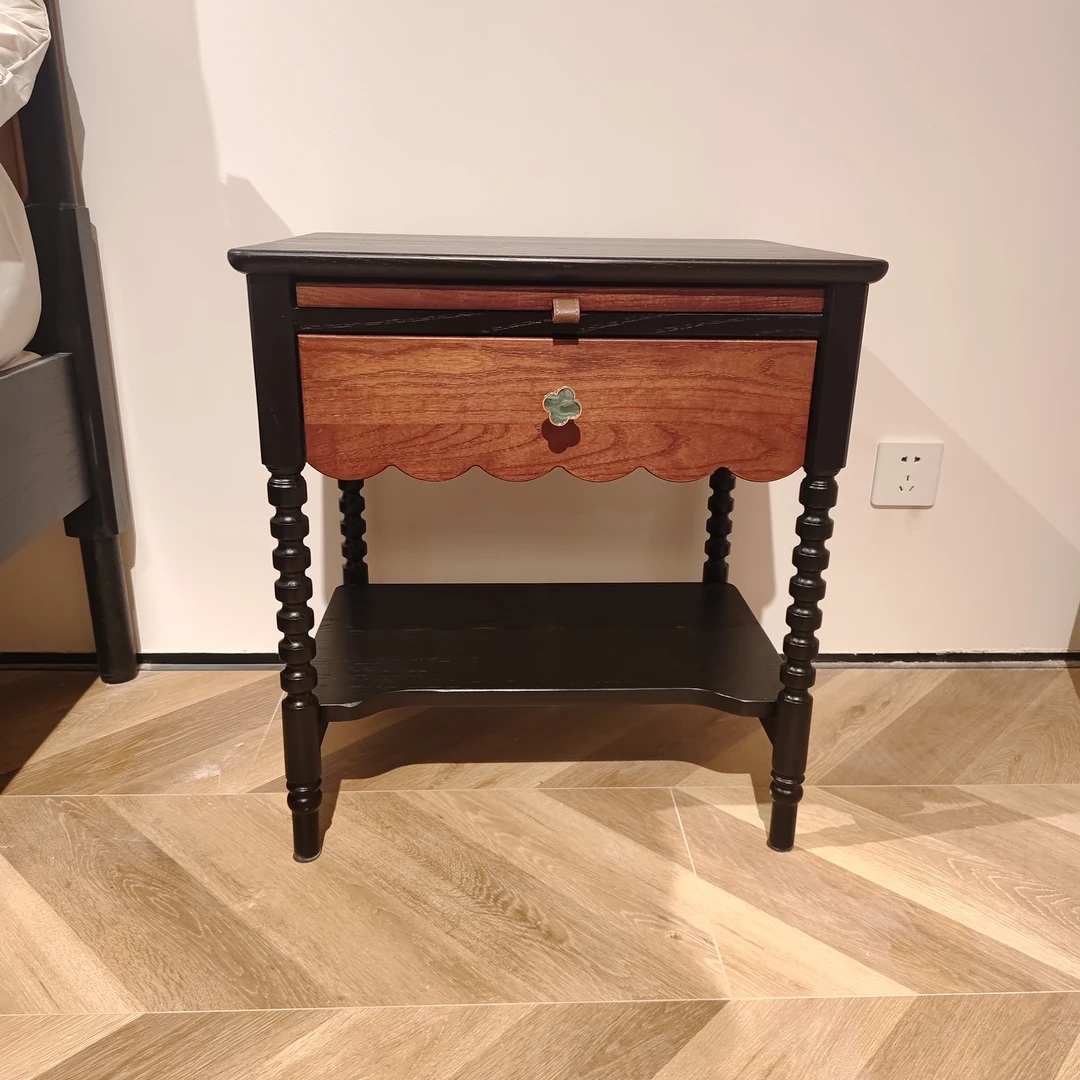 【Galn+】法式中古全实木床头柜家用小户型卧室收纳储物柜