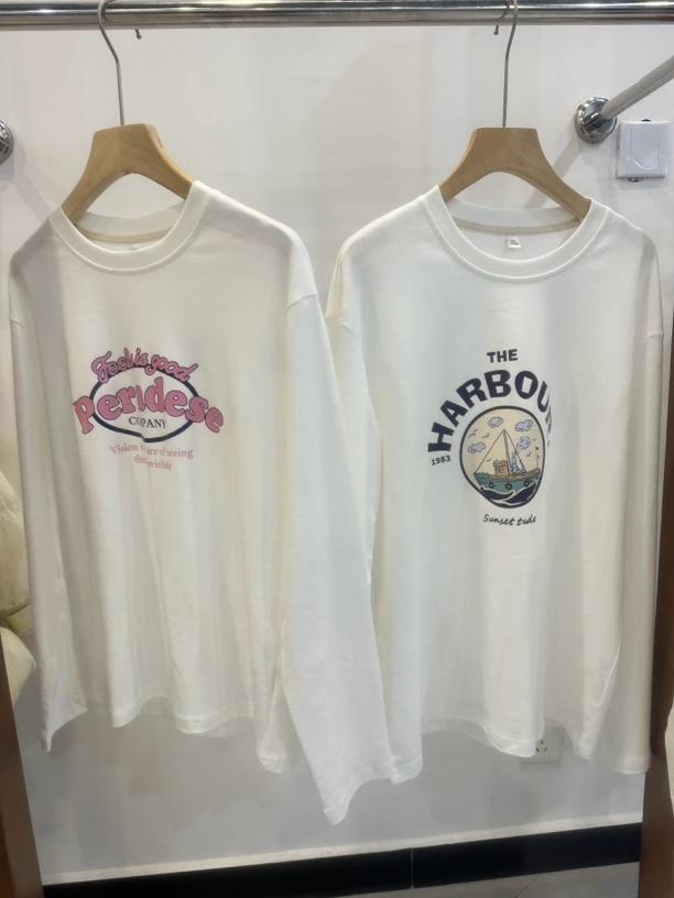 男女同款长袖针织棉自制可印花