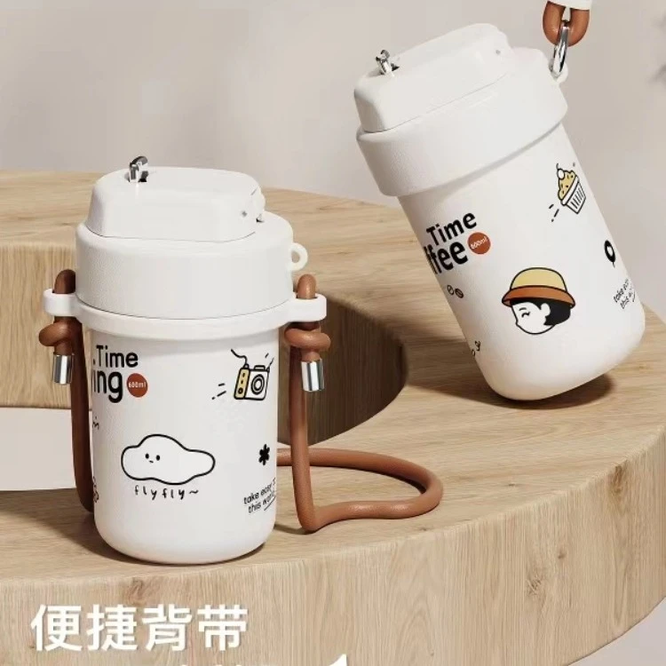 可爱保温杯女不锈钢陶瓷咖啡杯便携水杯随行杯子大容量定制学生