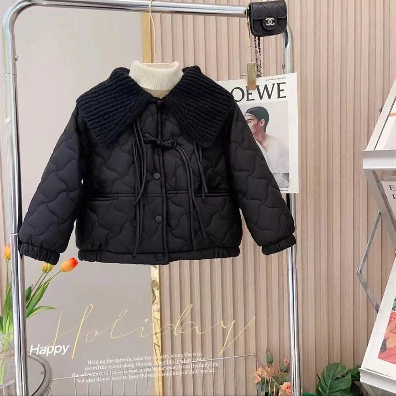 芭兜芭兜女童冬季棉服外套2023新款加绒加厚女宝宝儿童冬装棉衣潮