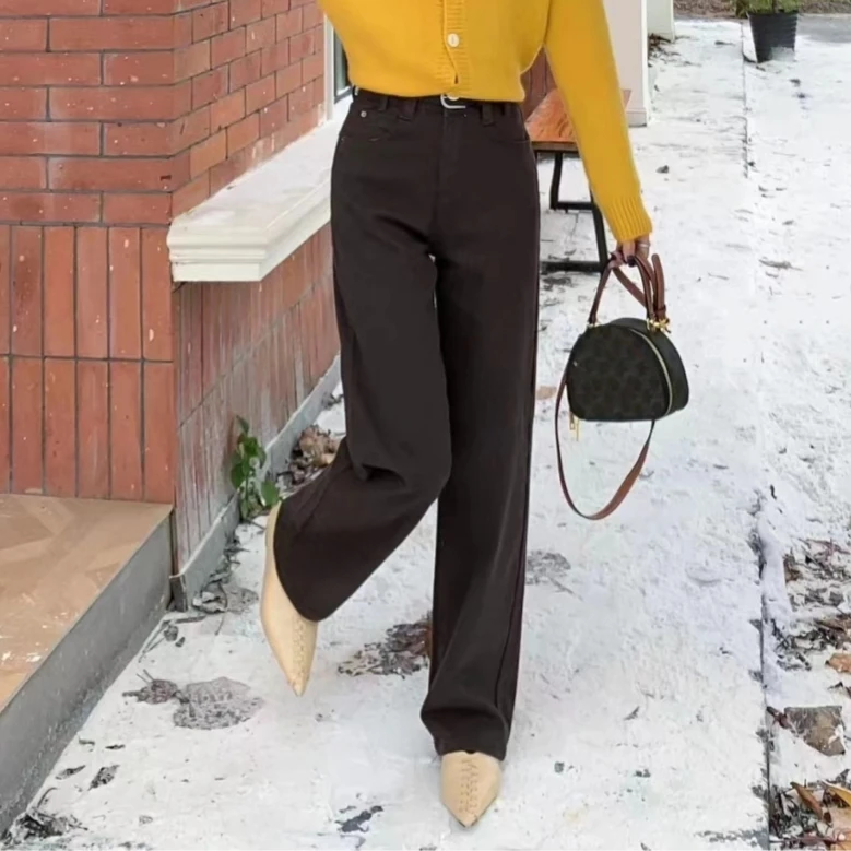 【南油玲姐】深灰色加绒款牛仔裤50978