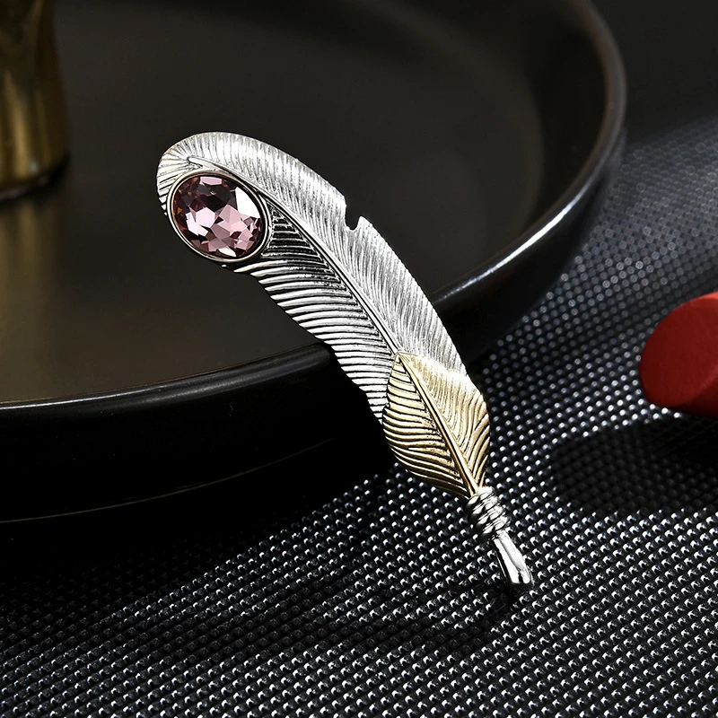 【米拉推荐】ML01177-精致简约羽毛领针