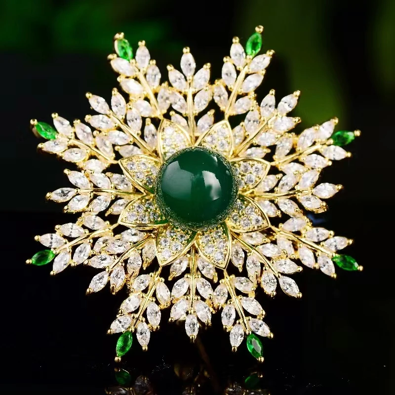 【米拉推荐】ML01026- 新款珍珠雪花胸针