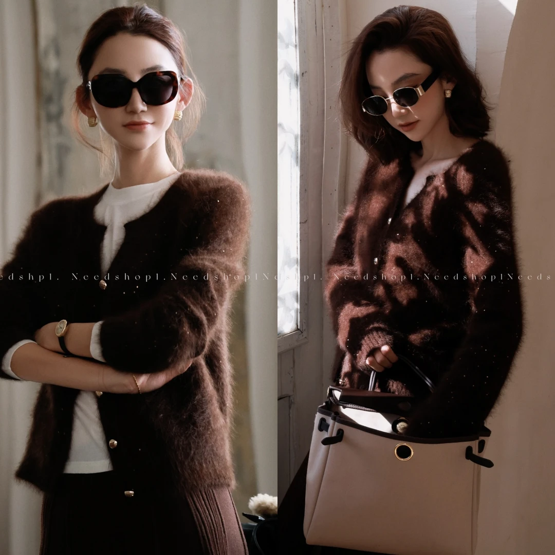 NeedShop1 【绽放光芒】软糯毛茸茸亮片针织开衫