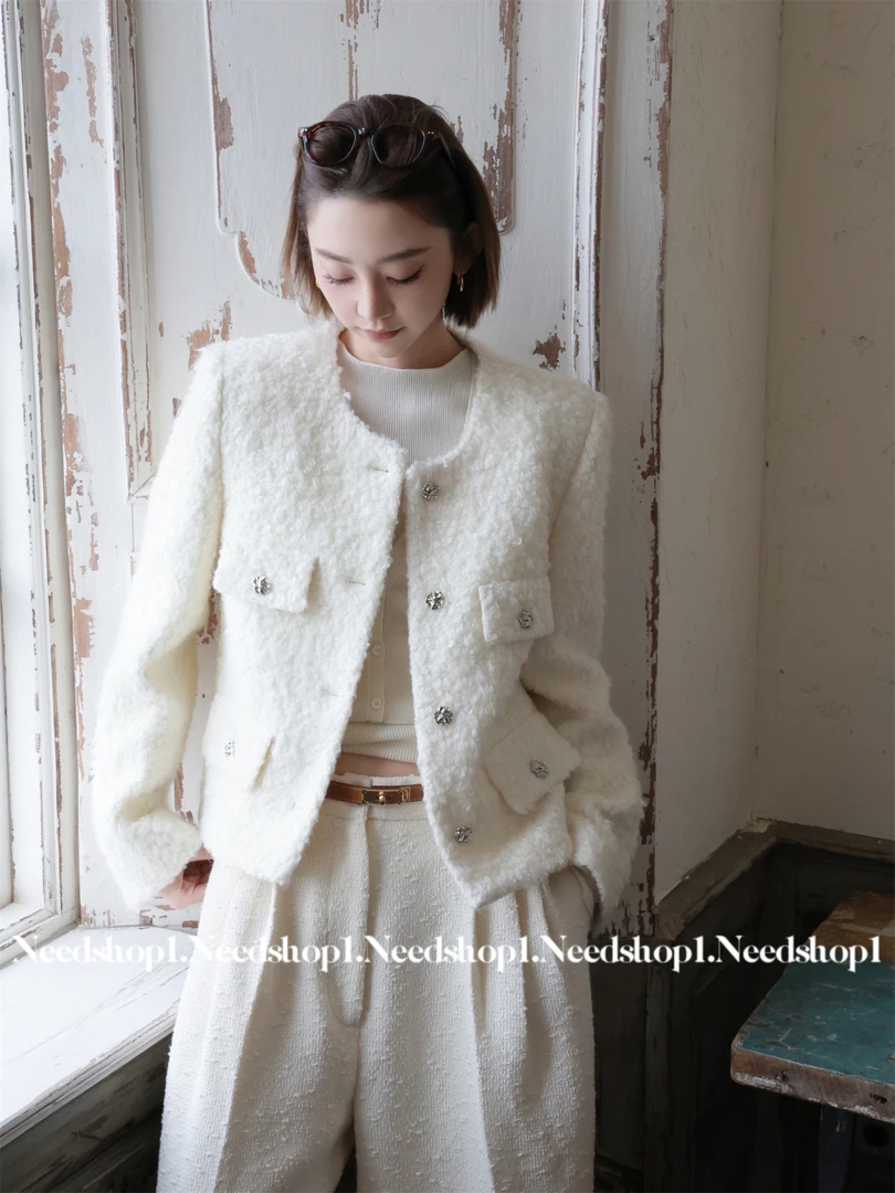 【NeedShop1】温柔系法式羊圈毛小香外套
