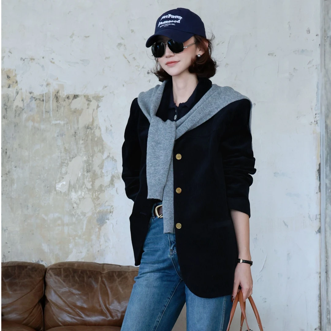 NeedShop1 【洒脱】灯芯绒宽松显瘦百搭西服外套