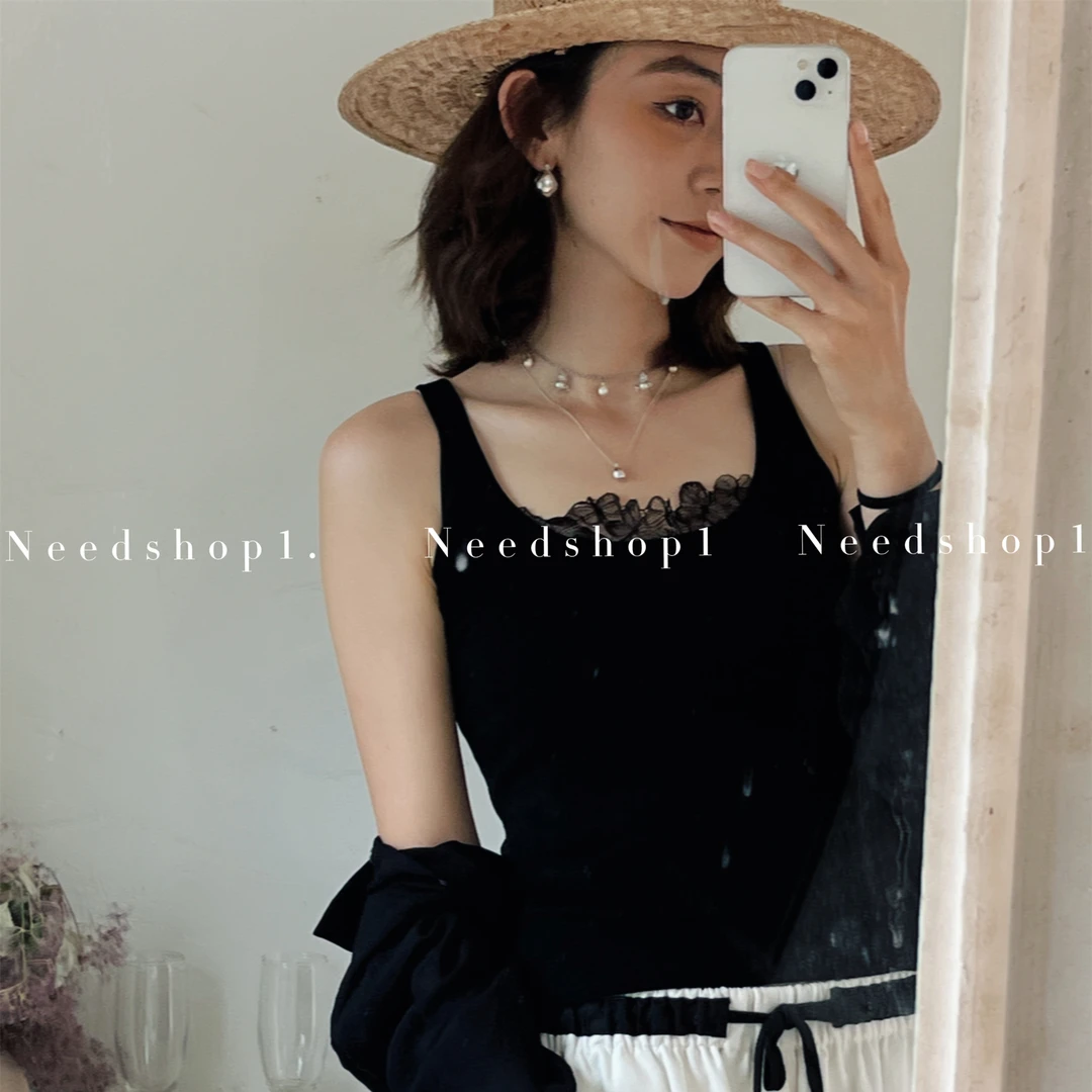 NeedShop1 【纯欲单品】黑色蕾丝百搭吊带背心