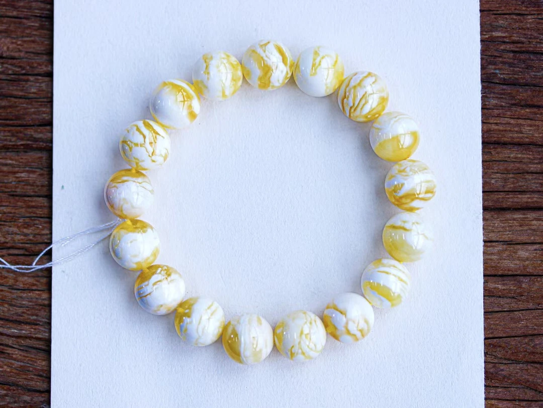 12m同料虎皮圆珠手串17.39g