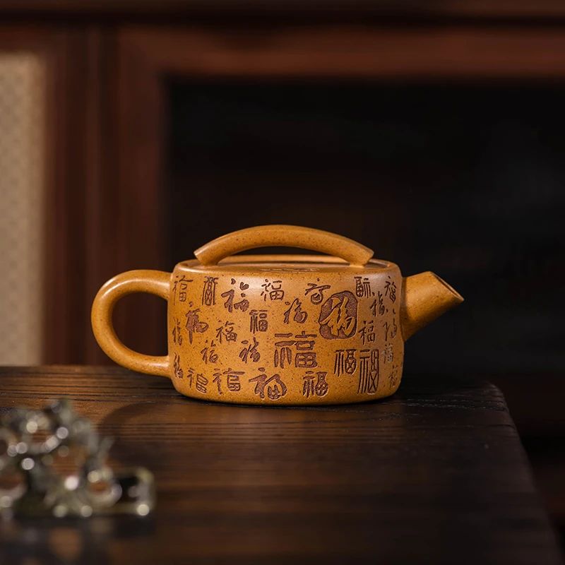 高温段泥百福小汉瓦紫砂壶正宗宜兴紫砂茶壶纯手工制茶具一人用