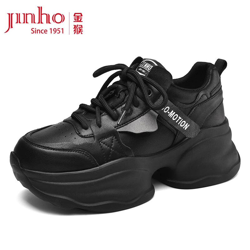 Jinho/金猴青春潮流厚底老爹鞋时尚百搭系带潮鞋春秋女鞋Q18045A