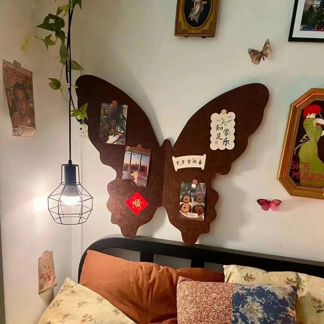 法式风蝴蝶照片墙卧室氛围客厅背景板蝴蝶毛毡板送女朋友生日礼物