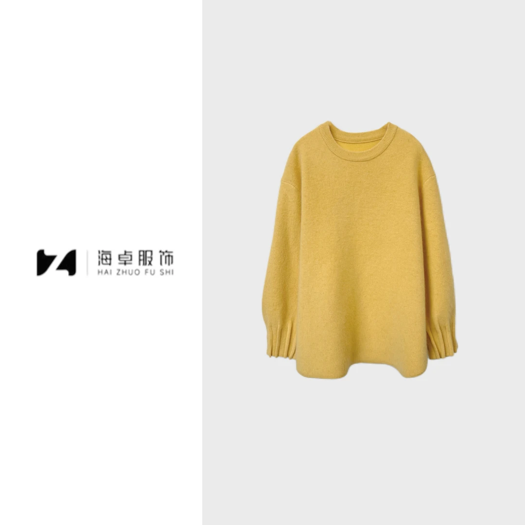 海卓～韩系慵懒风毛衣2024新款宽松圆领高级感针织毛衣打底衫39
