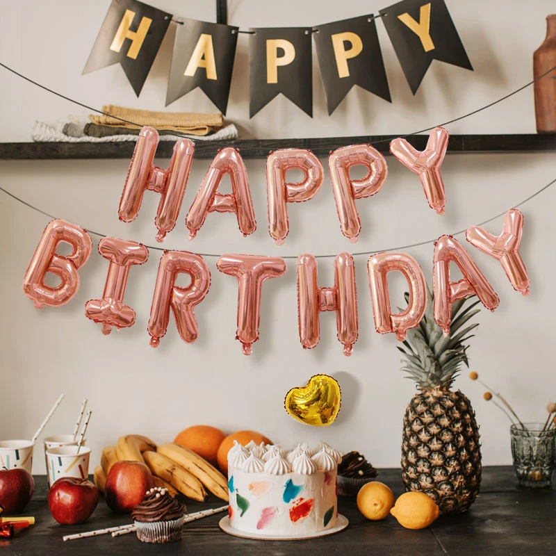 独立纸卡包装16寸英文字母铝膜气球儿童生日派对装饰布置跨境批发