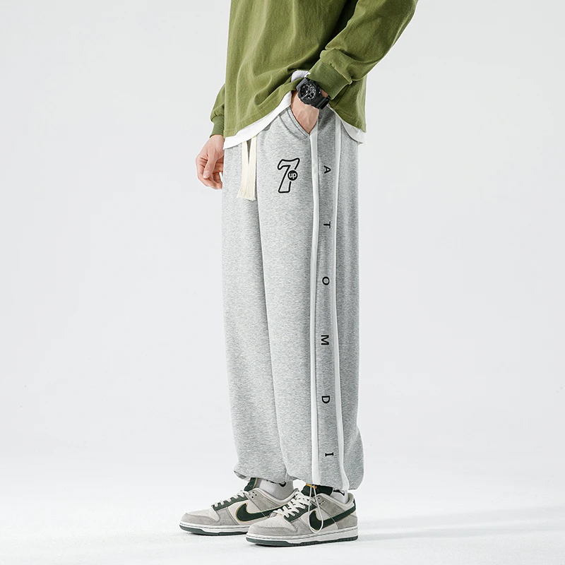 23秋新款男棉质休闲裤大童学生青少年12-18岁可直筒束脚抽绳卫裤