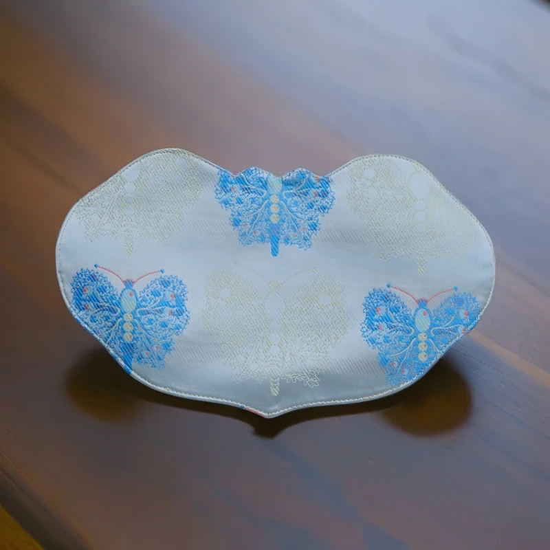 大碗茶国风如意蝴蝶双面茶席茶桌布防水双层中式垫子茶垫26*15