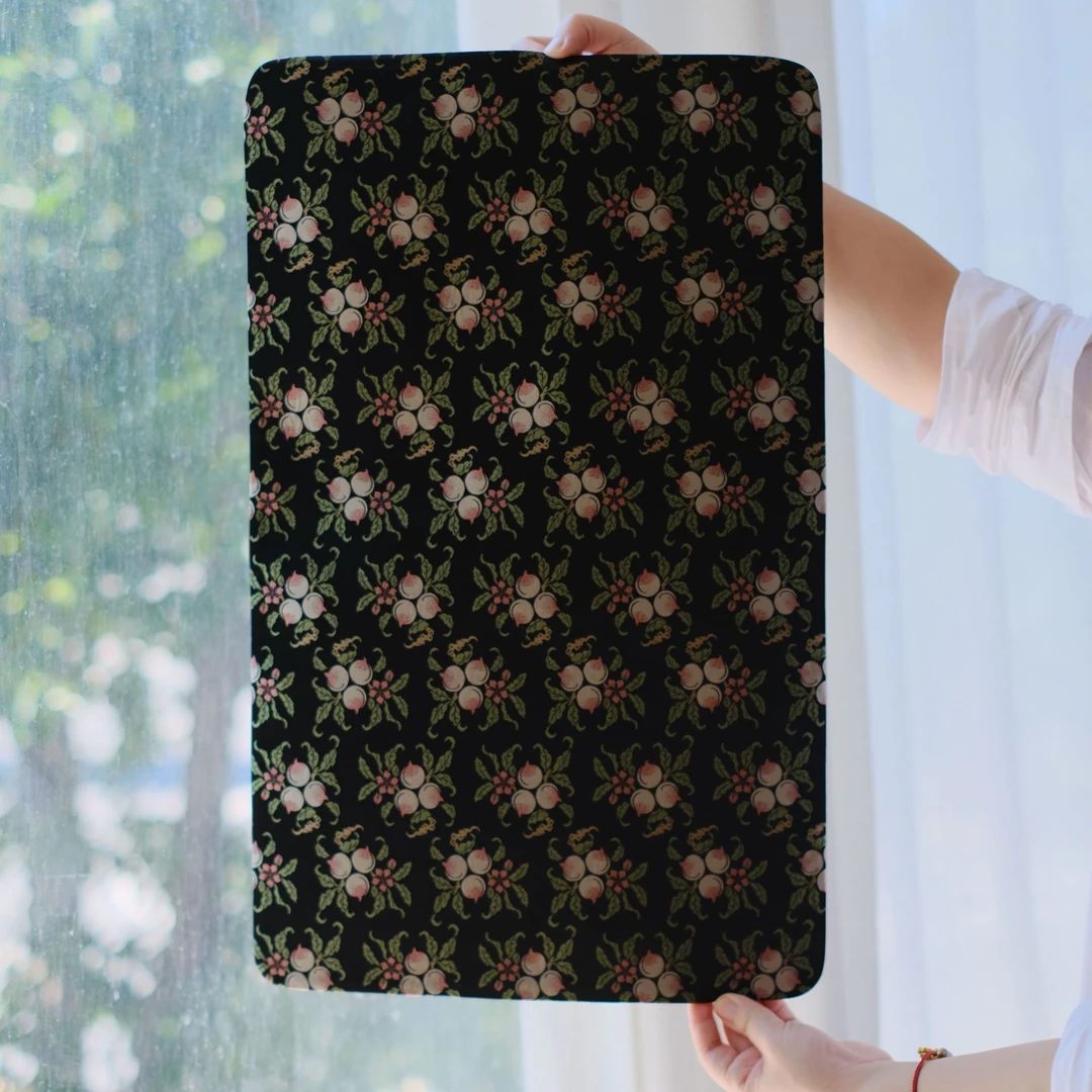 问春风   福寿三多仙桃双面茶席隔热防烫复古透气茶道配件58*35