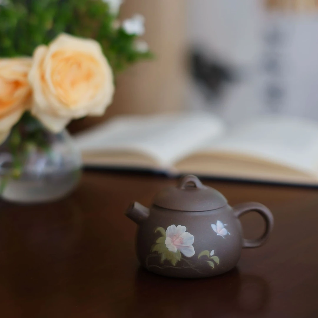 大碗饮茶【浮生若梦·秦权】宜兴紫泥经典蝶恋花原矿紫砂壶150cc
