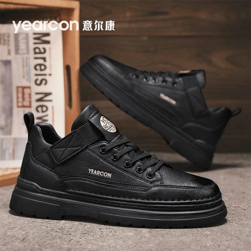 意尔康正品高档板鞋男鞋2025新款秋冬季爆款男士工作上班休闲皮鞋