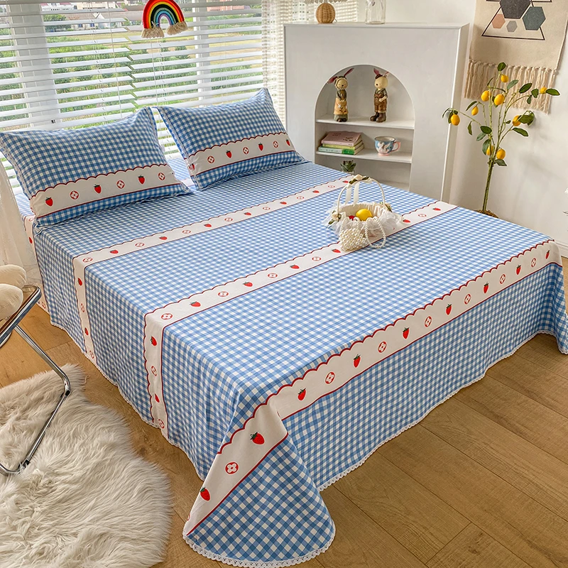 纯棉加厚老粗布细纱三件套床单