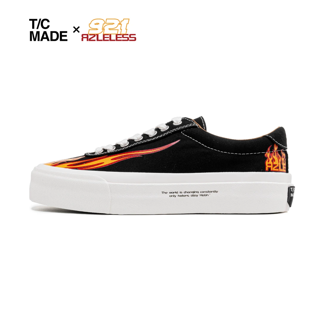 TCMADE X @921救赎之路 联名 离火火焰帆布鞋 厚底低帮健身硫化鞋