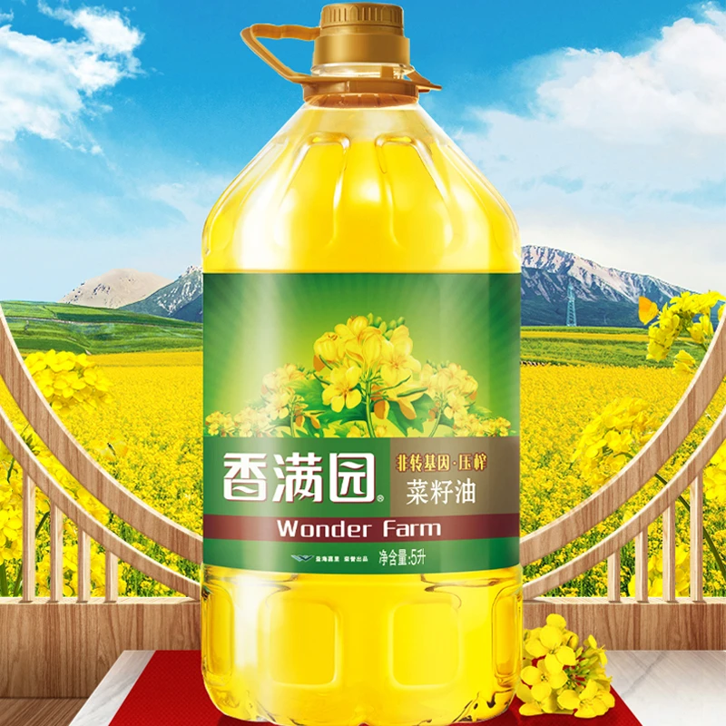 香满园农家土榨非转基因压榨菜籽油5L