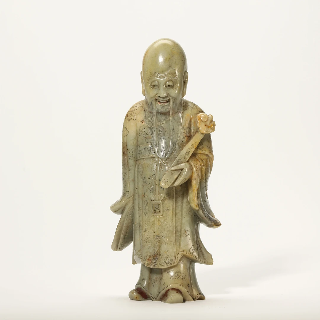 30. 清 寿山石寿星立像【古董拍卖】