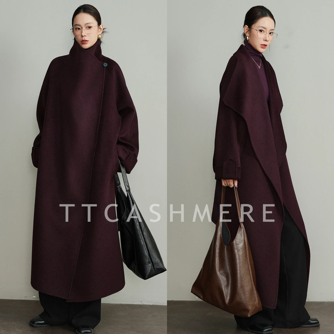 高端韩版中长款毛呢外套