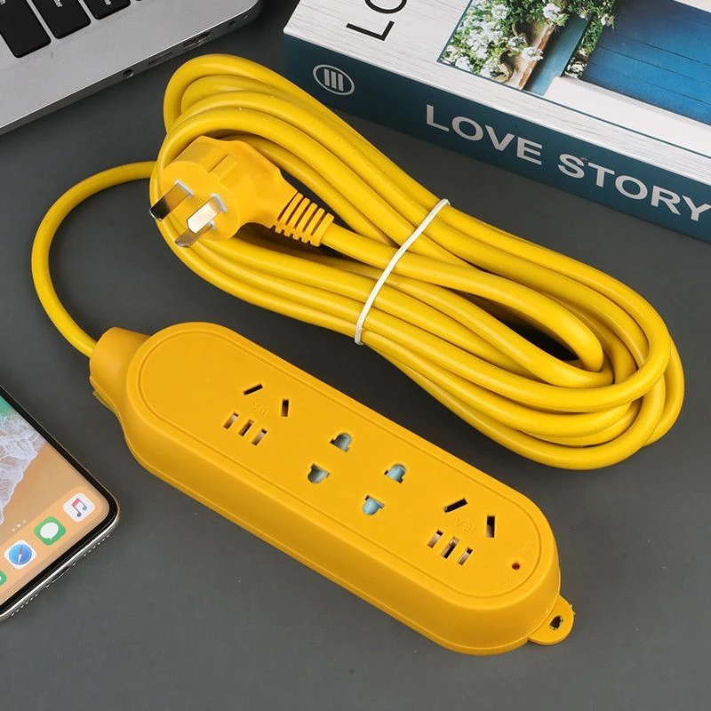 拖地板接线板排插带线插座电动车充电延长线户外耐摔排插板带线