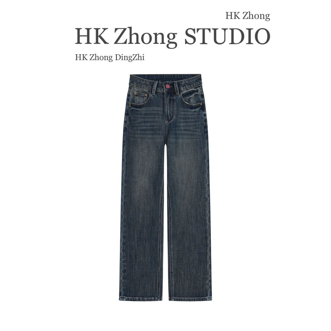 亚?-门店同款16899-四面弹窄版修身显瘦直筒牛仔裤长裤